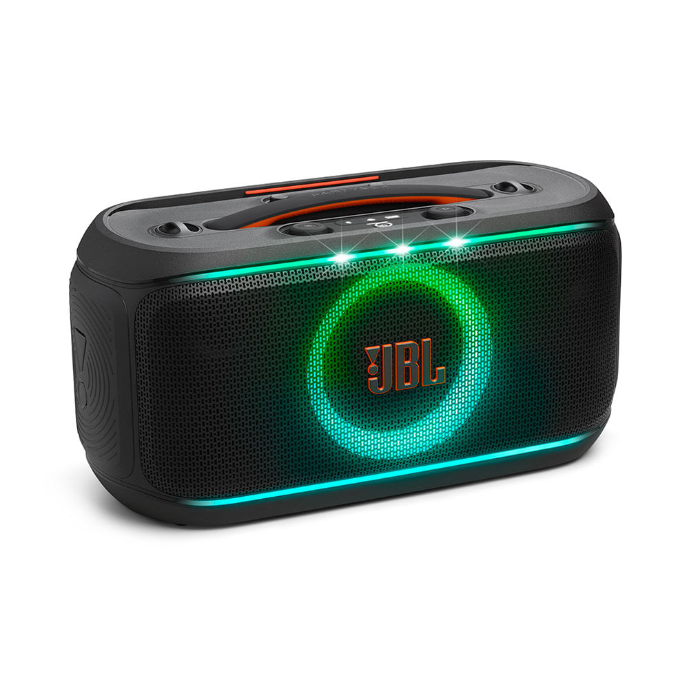 JBL PartyBox On-The-Go 2, Bluetooth , Show de Luzes Dinâmico e Microfone Sem Fio | Preto