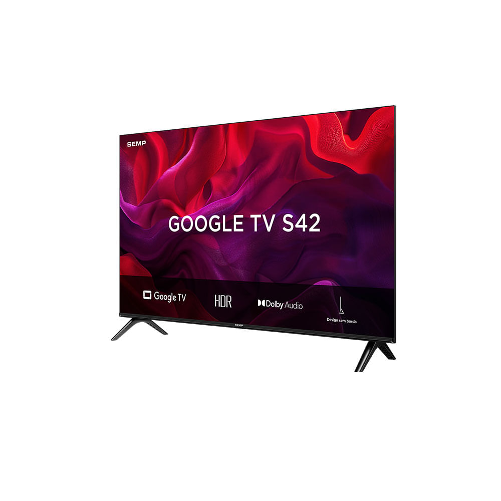 Smart TV LED Resolução FHD 43" SEMP 43S42, Google Tv, HDR10, Dolby Audio | 43S42