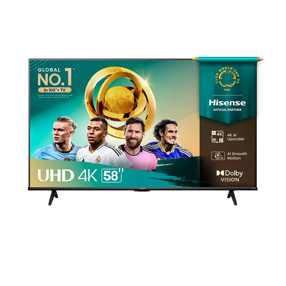 Smart TV Hisense 4K 58" 58A6NV, Dolby Vision, DTS Virtual X, Dolby Gaming | 58A6NV
