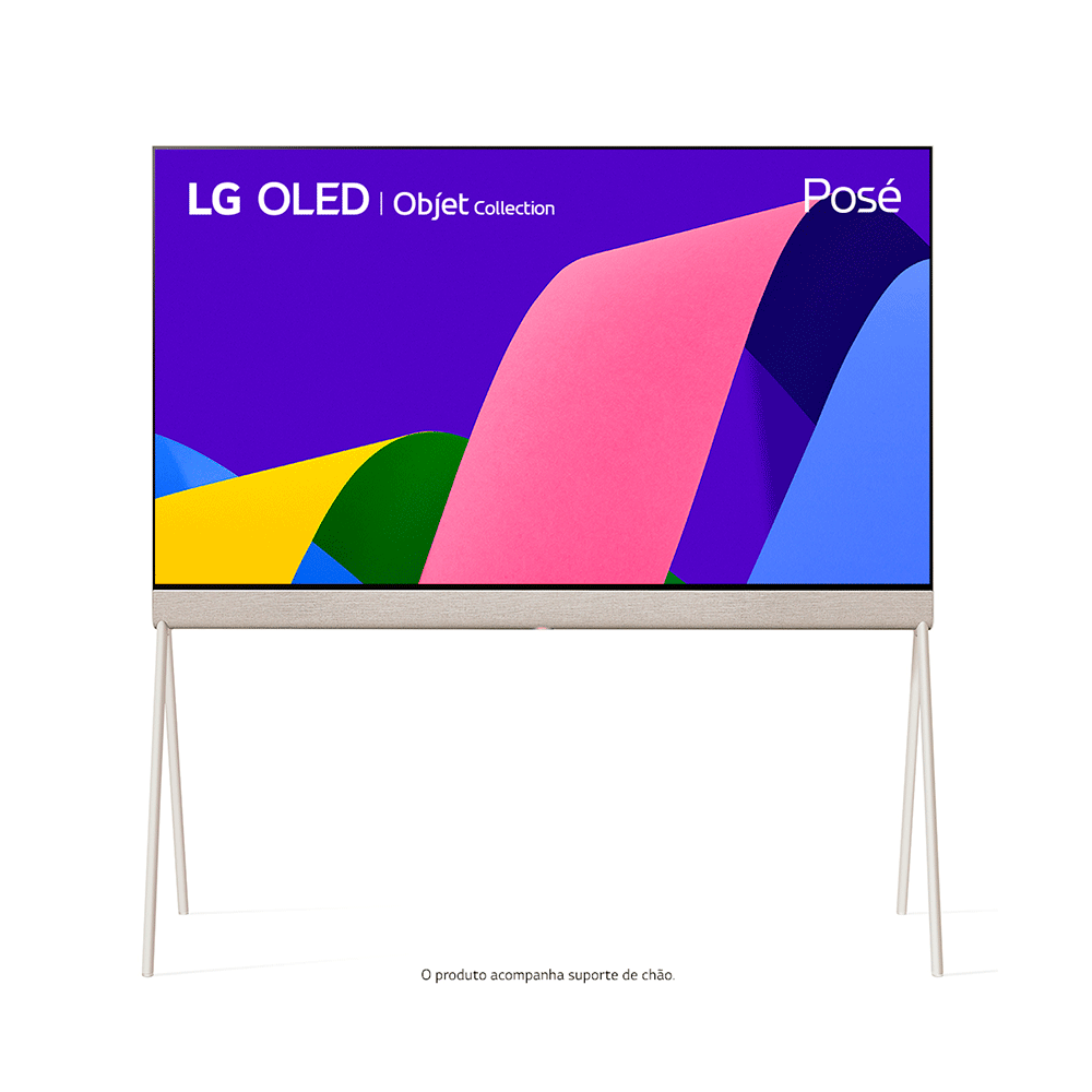 Smart TV LG 55'' 4K 55LX1Q OLED Evo Objet Collection Posé, 120Hz, Design 360, Suporte de Chão, Acabamento tecido - 55LX1QPSA.AWZ | Beige