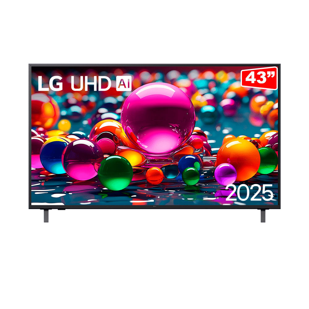 Smart TV 4K 43" LG UHD Processador α7 AI Ger8 4K Super Upscaling Google Cast Alexa Integrado Controle AI Smart Magic WebOS 25 | 43UA8550PSA
