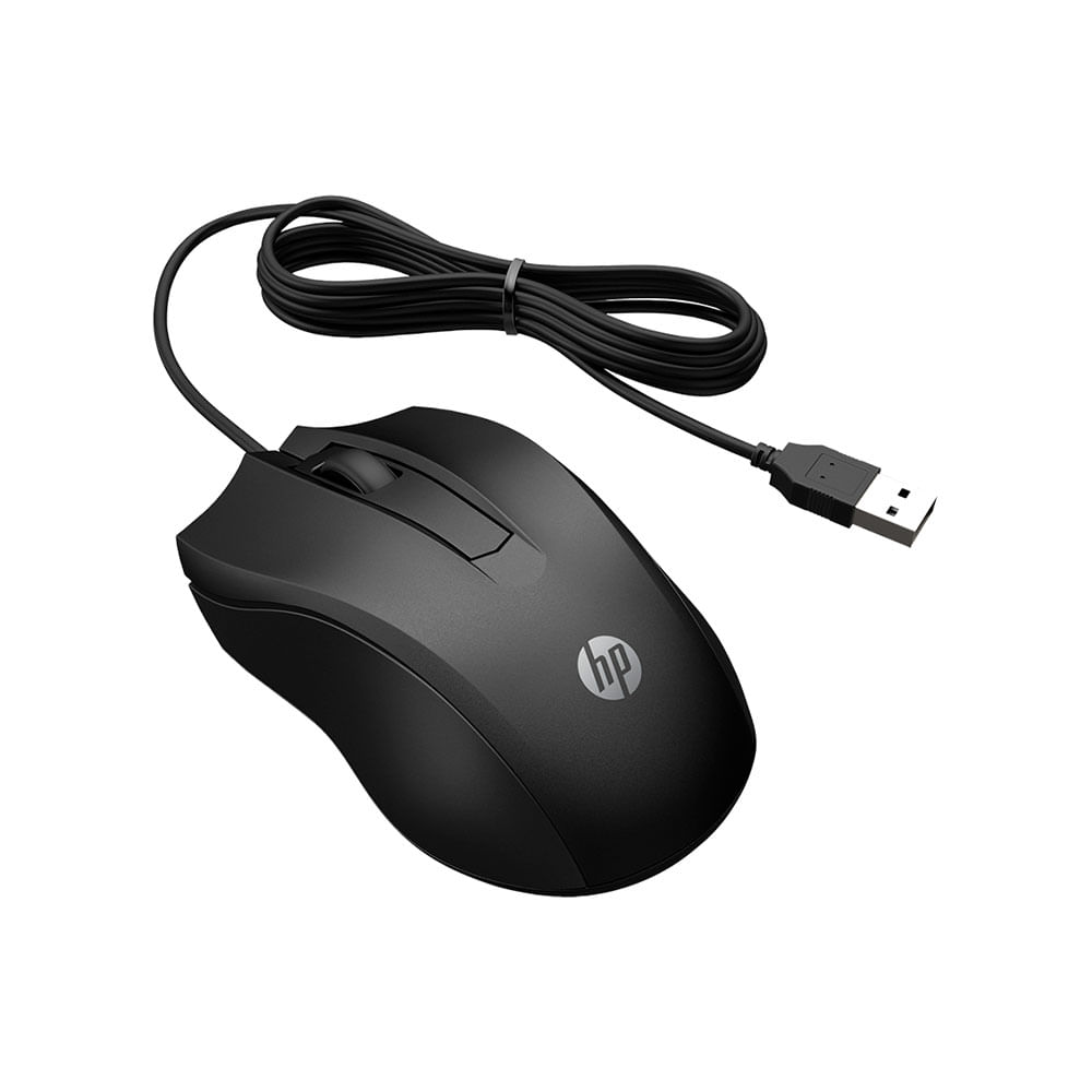 Mouse com Fio HP, USB, Sensor Óptico de 1600 DPI, Design Ambidestro | Preto