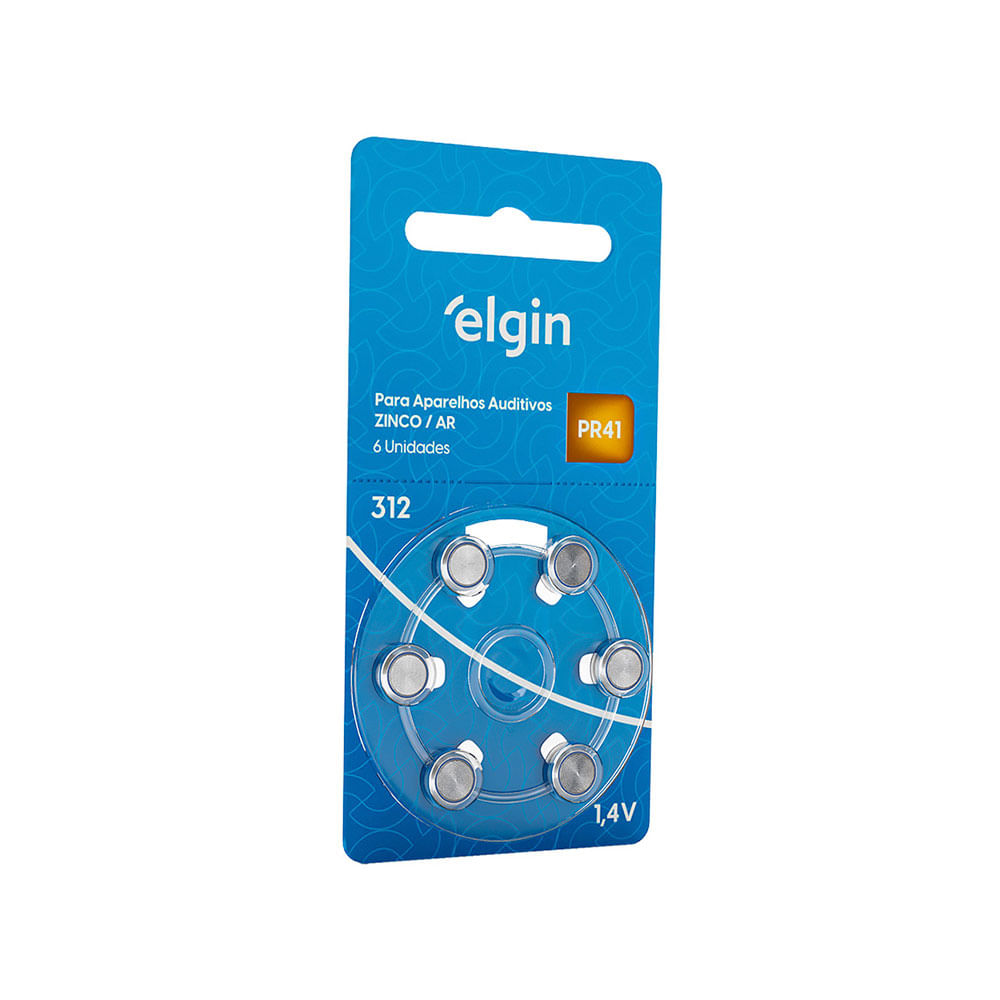 Bateria Auditiva Elgin 312 PR41 Para Aparelho Auditivo | 6 Und