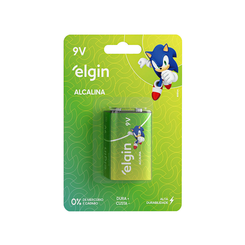 Bateria Elgin Alcalina 6LR61 9V | 1 Und