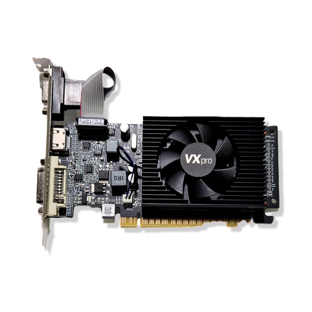 Placa de Vídeo VXPRO, NVIDIA GeForce, 2GB, DDR3, 64B | GT610LP