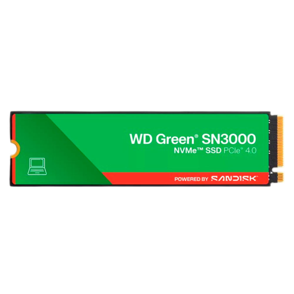 SSD WD 500GB NVME GREEN, Leitura Sequencial até 5000 MB/s e Gravação até 4100 MB/s | WDS500G4G0E