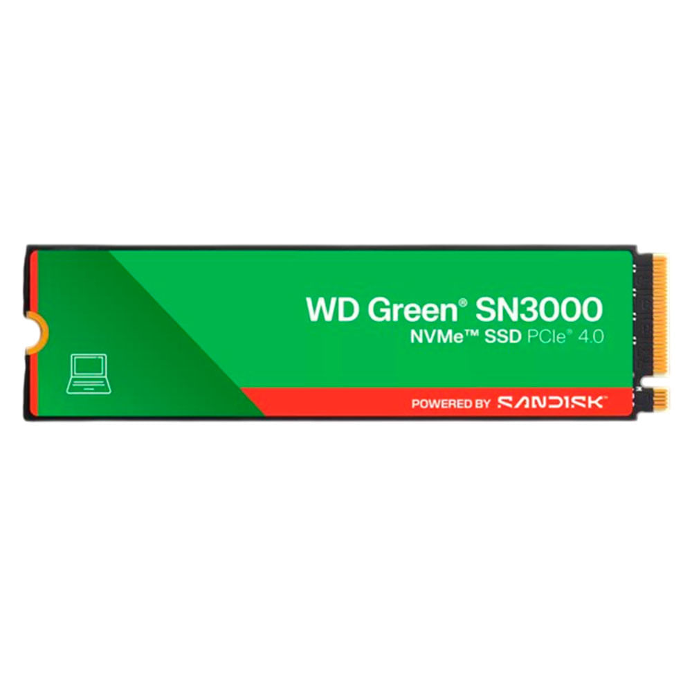 SSD WD 1TB NVMe GREEN, Leitura Sequencial até 5.000 MB/s e Gravação Sequencial até 4.200 MB/s - WDS100T4G0E