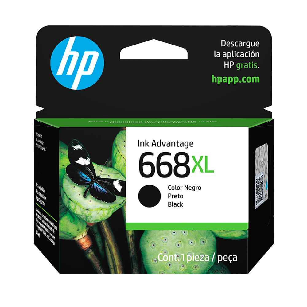 Cartucho de tinta HP 668XL | Preto
