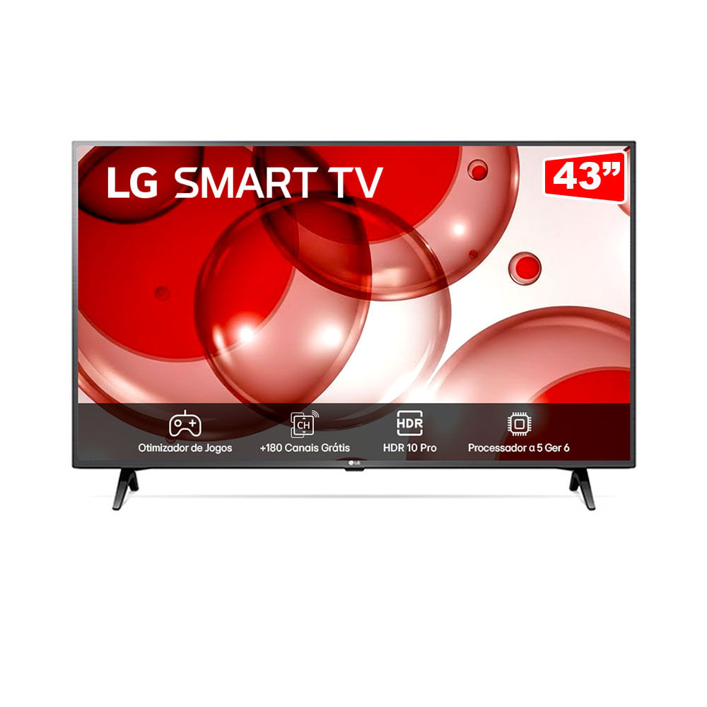 Smart TV 43" LG FULL HD 43LR6700PSA, Processador a5 Ger6 AI, Alexa integrado | 43LR6700PSA