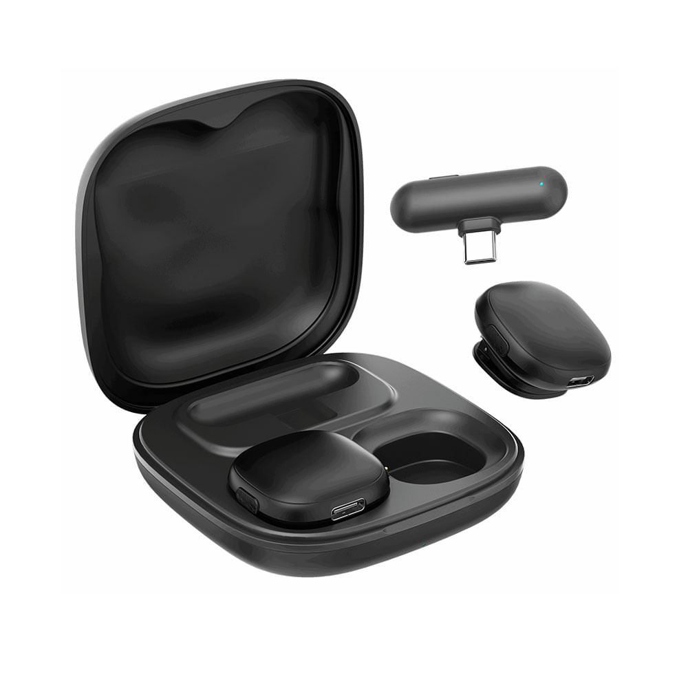 Microfone de Lapela Wireless Hrebos, Clip Voice S One, 120 mAh - IF-315 | Preto