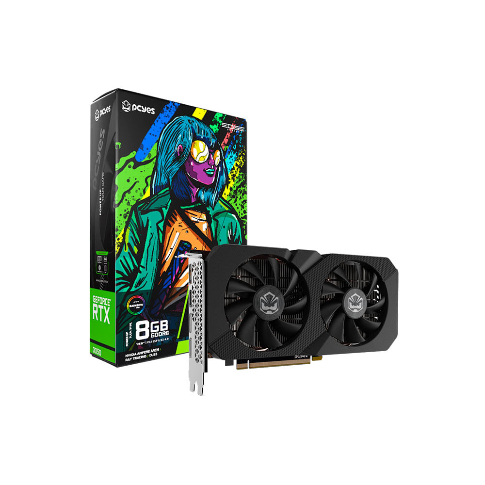Placa de Vídeo NVIDIA PCYES GeForce RTX 3050 Projeto Edge, 8GB, 128 Bits, PVRTX30508BLPE | DDR6