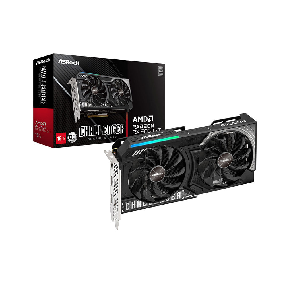 Placa de Vídeo ASRock AMD Radeon RX 9060 XT Challenger OC, 16GB, 128-Bit, 90-GA5QZZ-00UANF | DDR6