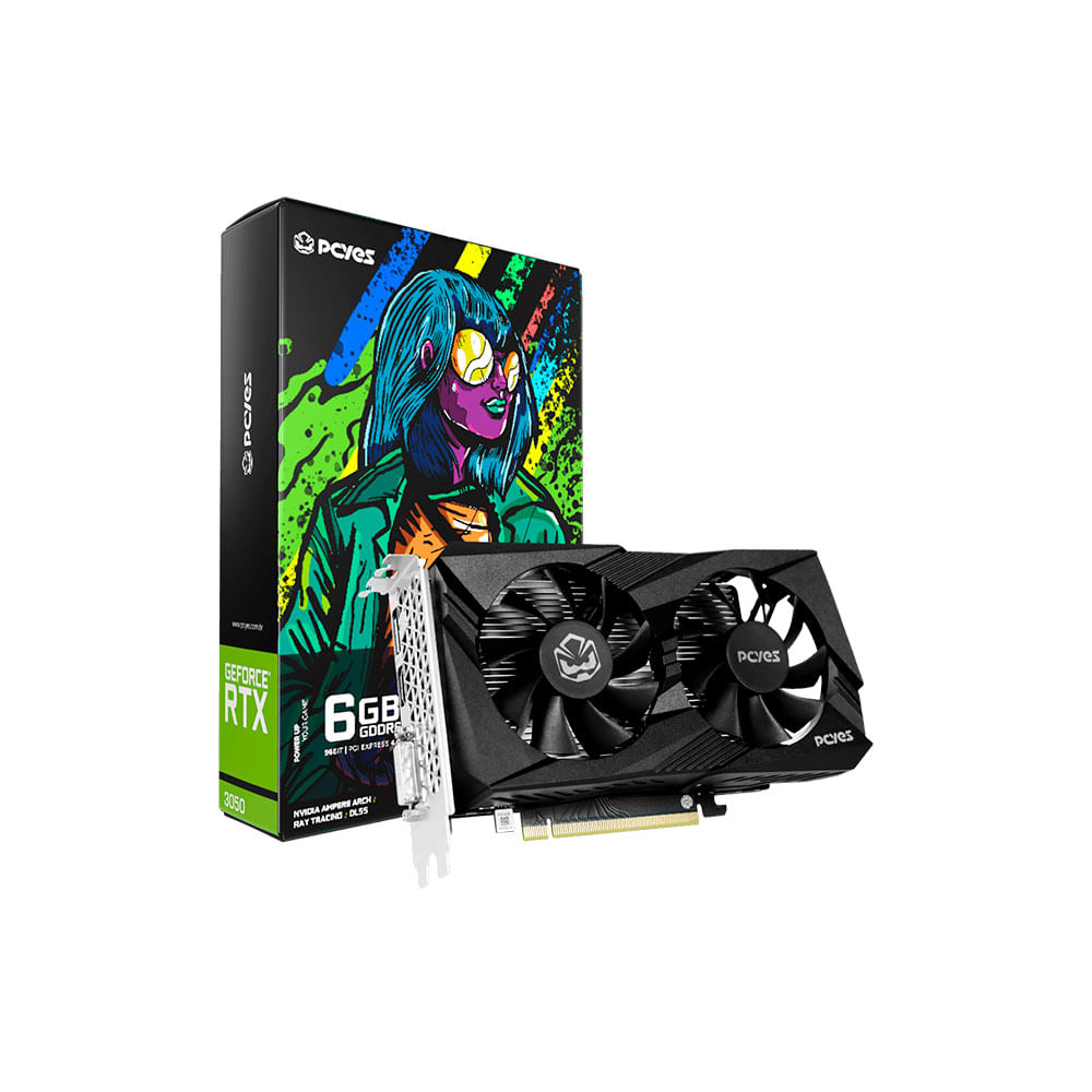 Placa de Vídeo PCYES NVIDIA GeForce RTX 3050, 6GB GDDR6, 96-bit
