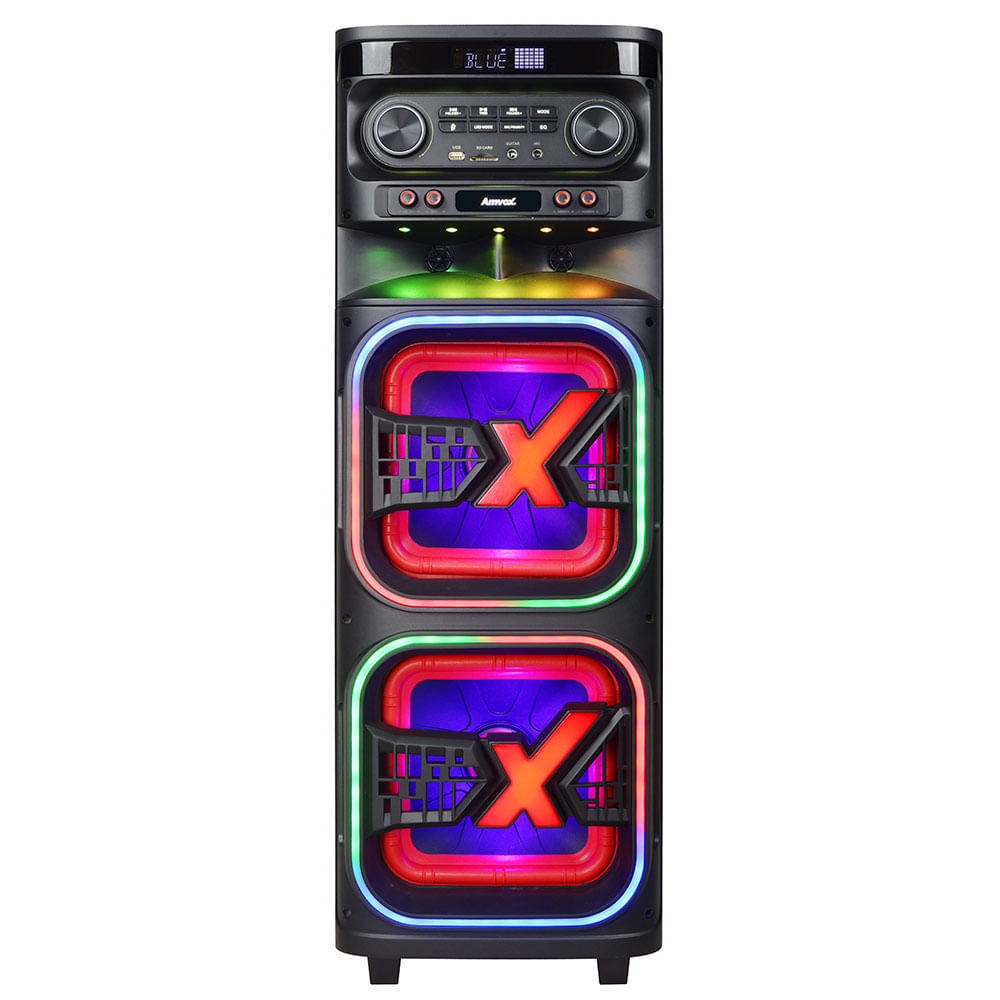 Caixa de Som Amplificada Amvox ATX 1508M, 1500W RMS, Bluetooth, USB, TWS, Rádio FM | Preta