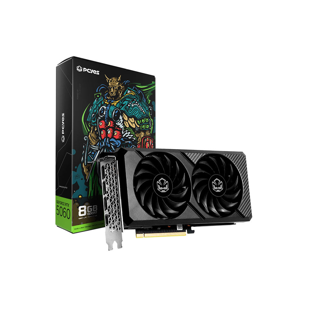 Placa de Vídeo PCYES NVIDIA GeForce RTX 5060 Dual Fan, 8GB GDDR7, 128-bit | PVRTX5060B2F128