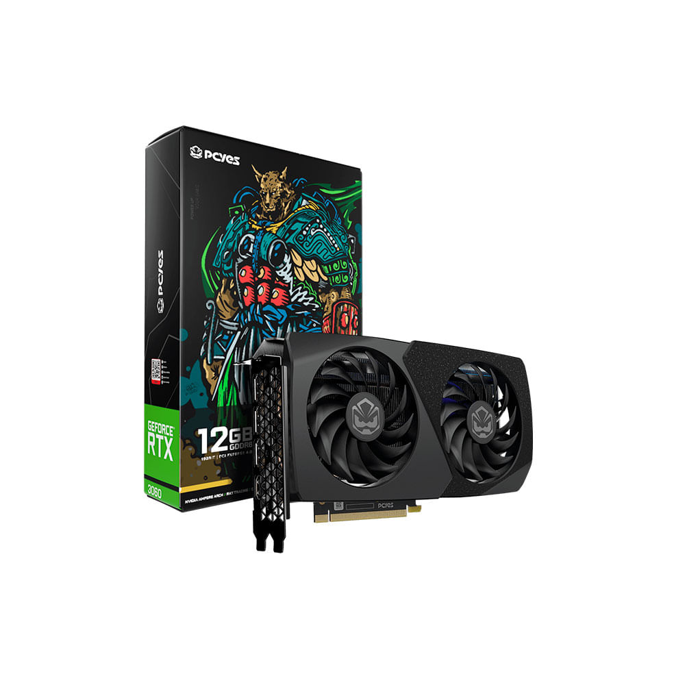 Placa de Vídeo PCYES NVIDIA GeForce RTX 3060 Graffiti Projeto Edge, 12GB GDDR6, 192-bit | PVRTX3060BL2F