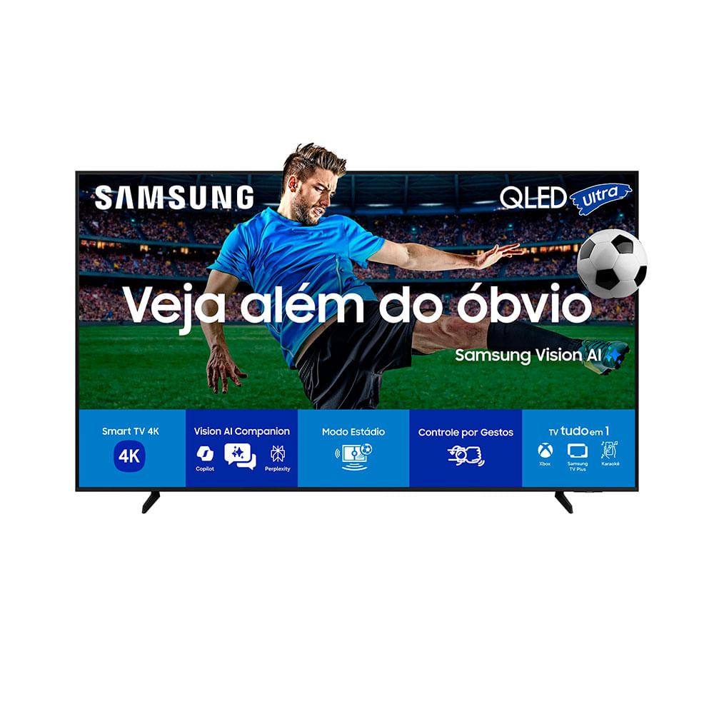 Smart TV Samsung Vision AI 55" QLED Ultra 4K, Processador Q4 AI | QN55QEF1AGXZD