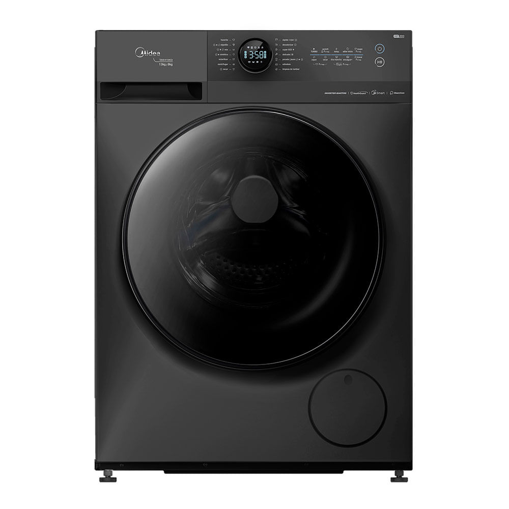 Lava e Seca Midea 13kg MF200D13GK Smart HealthGuard Inverter Quattro | Titanium