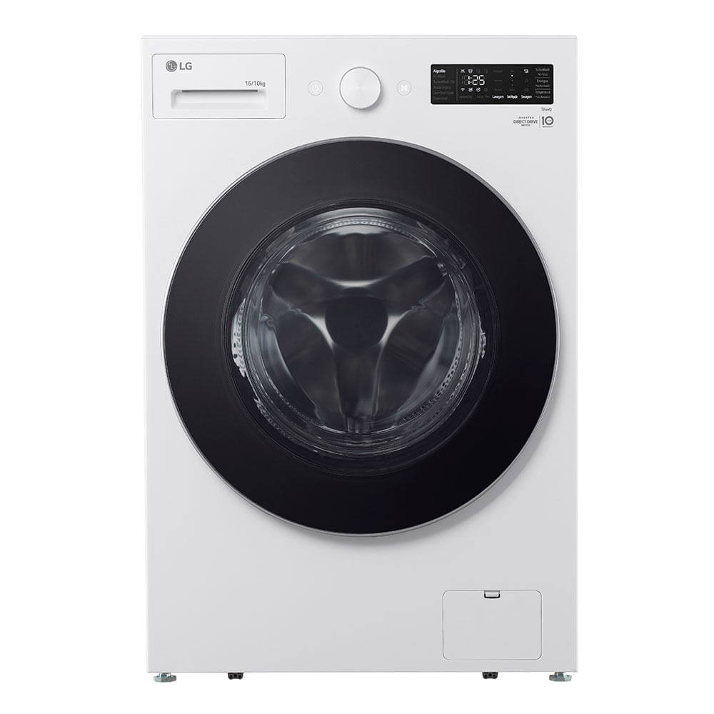 Lava e Seca Smart LG 16kg, Inteligentia Artificial AI DD, TurboWash 360, Conectividade Wi-Fi ThinQ | Branca