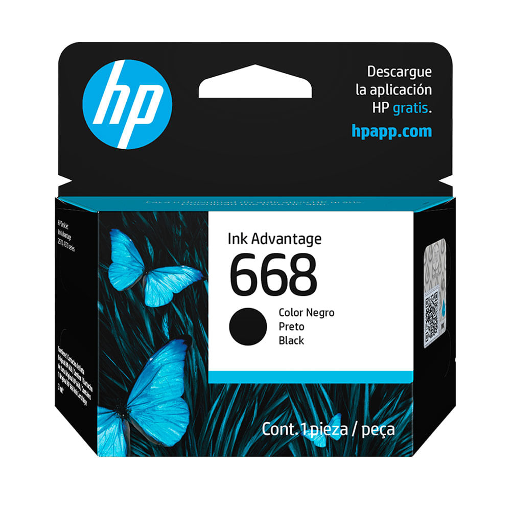 Cartucho de tinta HP 668 | Preto